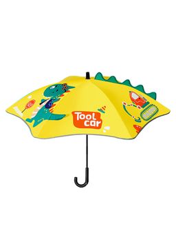Little Surprise Box - 3D Tail Cool Dino Transparent Patch Kids Umbrella-Yellow