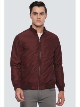Louis Philippe - Maroon Solid Regular Fit Jacket
