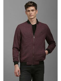 Louis Philippe - Maroon Solid Regular Fit Jacket