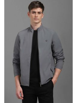 Louis Philippe - Grey Solid Regular Fit Jacket
