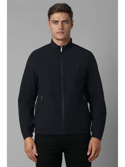 Louis Philippe - Navy Blue Solid Regular Fit Jacket