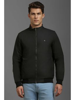 Louis Philippe - Black Solid Regular Fit Jacket