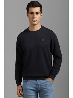 Louis Philippe - Black Solid Regular Fit Sweatshirt