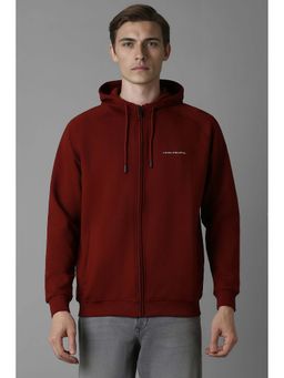 Louis Philippe - Maroon Solid Regular Fit Sweatshirt