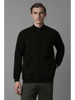 Louis Philippe - Black Solid Regular Fit Sweatshirt