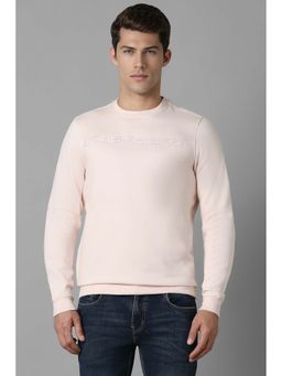 Louis Philippe - Pink Solid Regular Fit Sweatshirt
