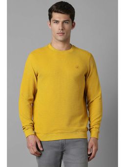 Louis Philippe - Yellow Solid Regular Fit Sweatshirt