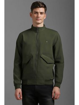 Louis Philippe - Olive Solid Regular Fit Jacket