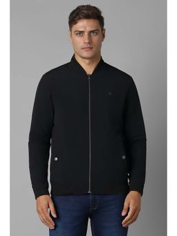 Louis Philippe - Black Solid Regular Fit Jacket