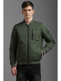 Louis Philippe - Green Solid Regular Fit Jacket