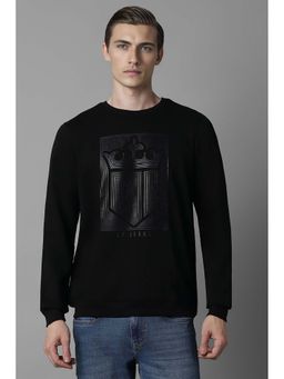 Louis Philippe - Black Printed Regular Fit Sweatshirt