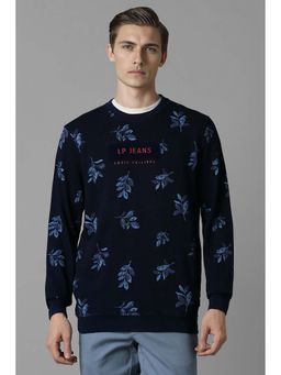 Louis Philippe - Navy Blue Printed Regular Fit Sweatshirt