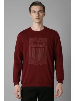 Louis Philippe - Maroon Printed Regular Fit Sweatshirt