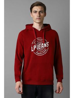 Louis Philippe - Red Printed Regular Fit Sweatshirt