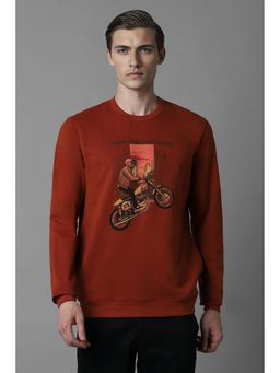 Louis Philippe - Red Printed Regular Fit Sweatshirt