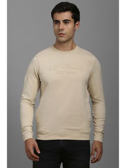 Louis Philippe - Beige Printed Regular Fit Sweatshirt