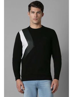 Louis Philippe - Black Colorblock Regular Fit Sweatshirt