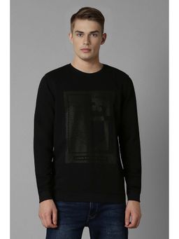 Louis Philippe - Black Printed Regular Fit Sweatshirt