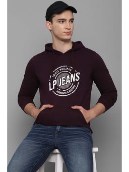Louis Philippe - Maroon Printed Regular Fit Sweatshirt