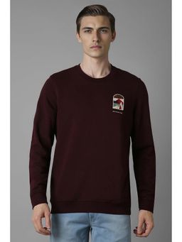 Louis Philippe - Maroon Printed Regular Fit Sweatshirt