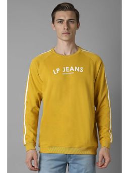 Louis Philippe - Yellow Printed Regular Fit Sweatshirt