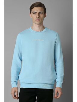 Louis Philippe - Blue Solid Regular Fit Sweatshirt