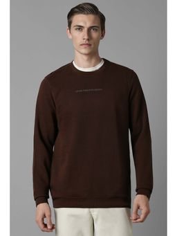 Louis Philippe - Brown Solid Regular Fit Sweatshirt