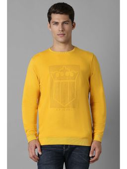 Louis Philippe - Yellow Printed Regular Fit Sweatshirt