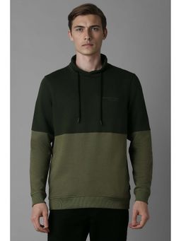 Louis Philippe - Green Colorblock Regular Fit Sweatshirt
