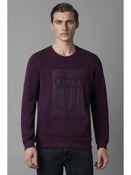 Louis Philippe - Purple Printed Regular Fit Sweatshirt