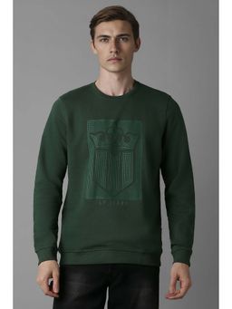 Louis Philippe - Green Printed Regular Fit Sweatshirt