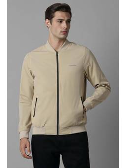 Louis Philippe - Beige Solid Regular Fit Jacket