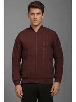 Louis Philippe - Maroon Textured Regular Fit Jacket