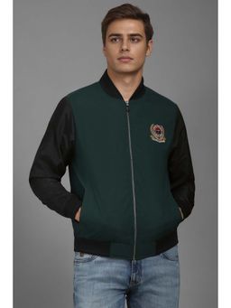 Louis Philippe - Green Colorblock Regular Fit Jacket