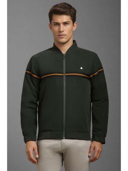 Louis Philippe - Green Solid Regular Fit Jacket