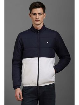 Louis Philippe - Navy Blue Colorblock Regular Fit Jacket