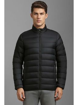 Louis Philippe - Black Solid Regular Fit Jacket