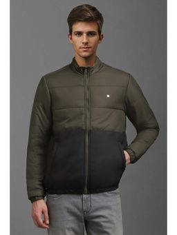 Louis Philippe - Olive Colorblock Regular Fit Jacket