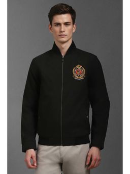 Louis Philippe - Black Embroidered Regular Fit Jacket