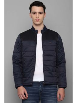 Louis Philippe - Navy Blue Colorblock Regular Fit Jacket