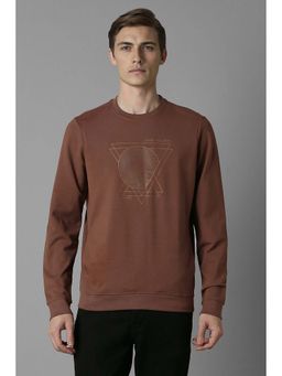 Louis Philippe - Brown Solid Regular Fit Sweatshirt
