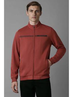 Louis Philippe - Red Solid Regular Fit Sweatshirt