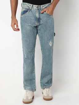 Spykar - Blue Solid Regular Fit Jeans