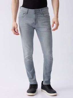 Spykar - Grey Solid Slim Fit Jeans