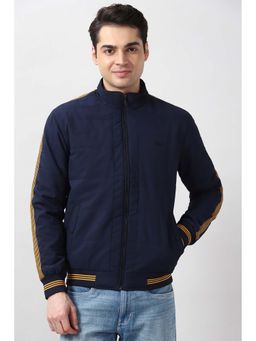 Peter England - Navy Blue Solid Regular Fit Jacket