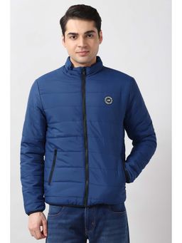 Peter England - Blue Solid Regular Fit Jacket