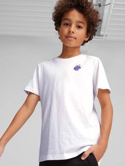 Puma - X One Piece Boys White Graphic T-Shirt