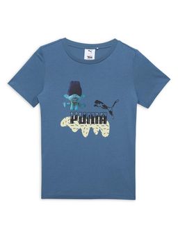 Puma - X Trolls Boys Blue Printed T-Shirt