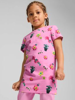 Puma - X Trolls Girls Pink Floral Printed T-Shirt