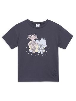Puma - X Trolls Grey Graphic Boys Relaxed Fit T-Shirt
